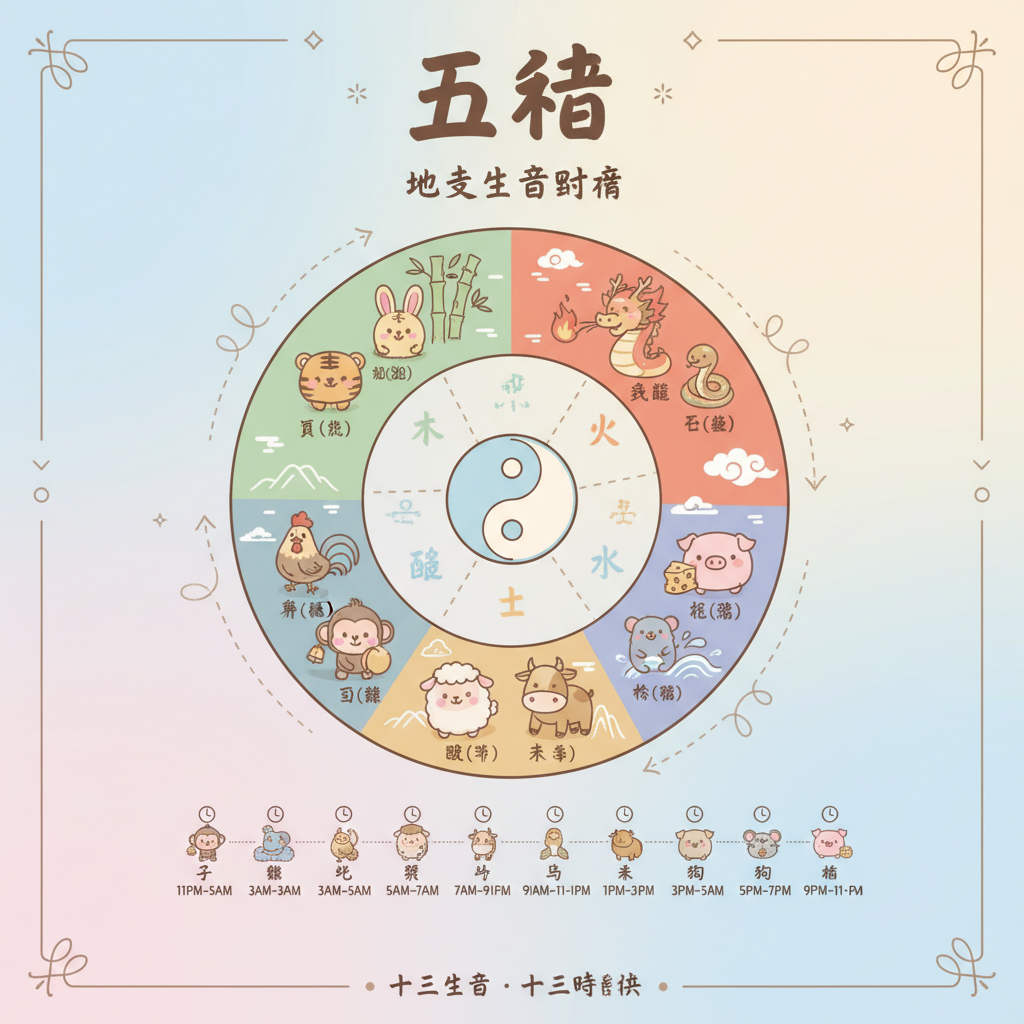 地支生肖曆法四柱天干天干地支干支十二時辰命理學八字五行相生相剋地支相沖傳統曆法六十干支循環八字分析干支紀年五行平衡五行方位天干化合推算大運