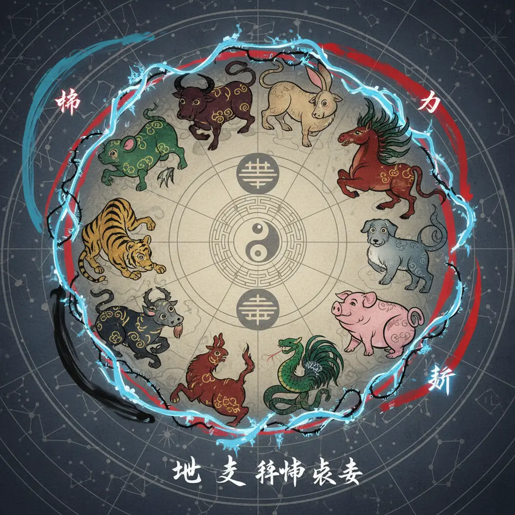 邢沖剋害 - 地支