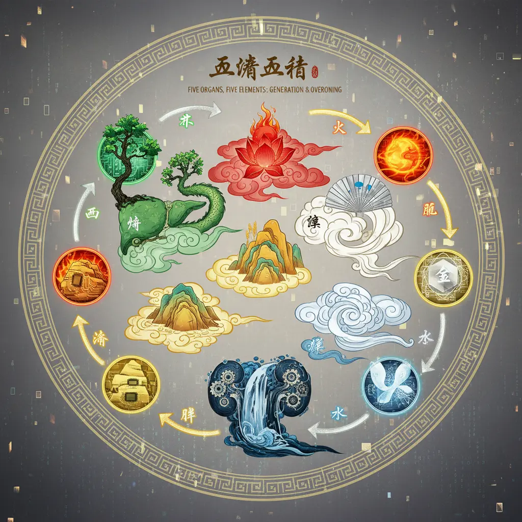 五行相生相剋 - 五臟