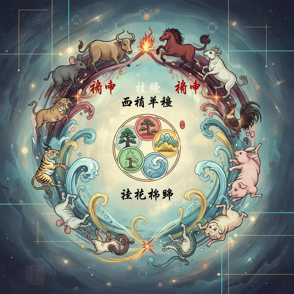地支相沖 - 五行平衡